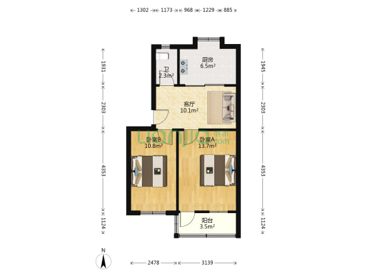 明光路82号 2室1厅1卫 58平方
