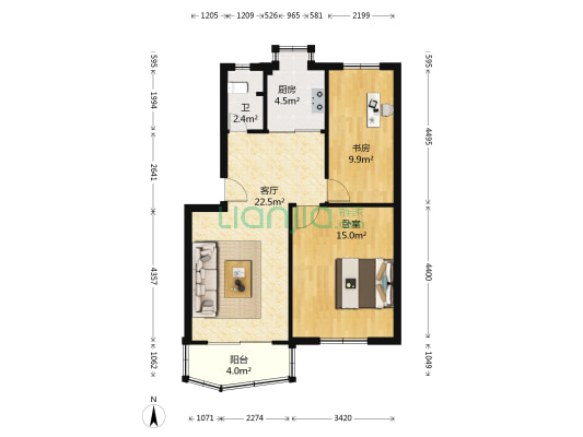 东柳坊 2室1厅1卫 69平方
