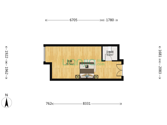 城市都汇 1室0厅1卫 49平方