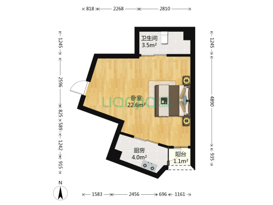 名门庭院 1室0厅1卫 38平方