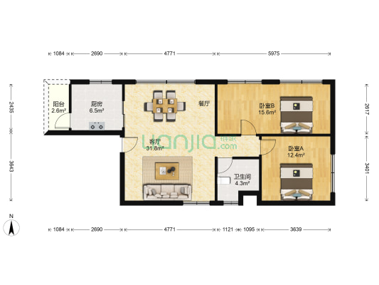翠华新村南区 2室1厅1卫 112平方