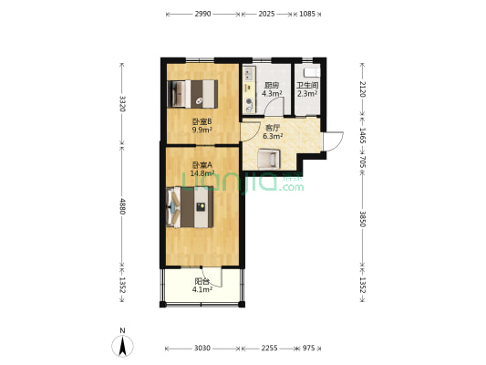 丁字沽九段 2室1厅1卫 52平方
