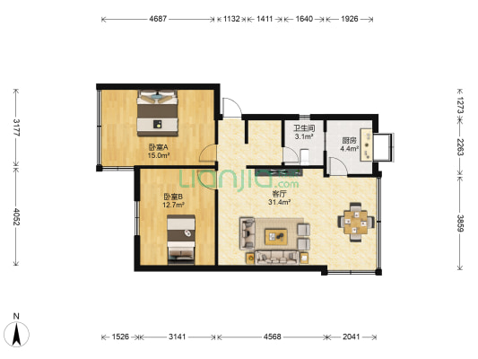 新昙小区 2室1厅1卫 71平方