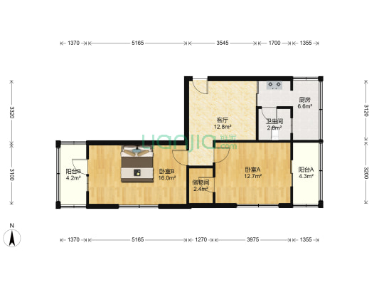 广建里 2室1厅1卫 75平方
