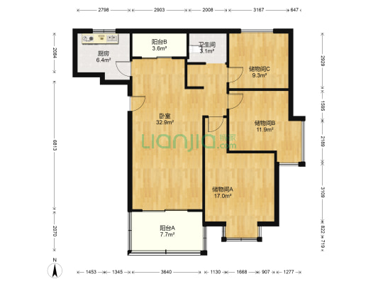 清枫华景 1室0厅1卫 111平方