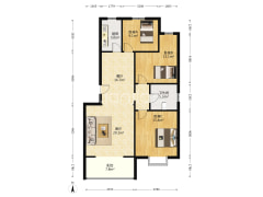 开发区位置南北通透三居室采光充足-涿州军欣家园户型图