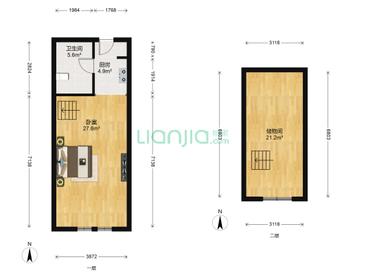 第一街区 1室0厅1卫 50平方