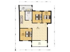 华阳西路西丁南面正规三居中间楼层税费低-涿州金街商城户型图