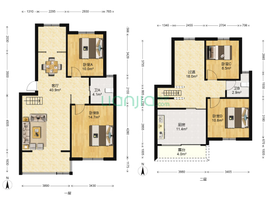 新桥清沁家园一期 4室1厅2卫 123平方