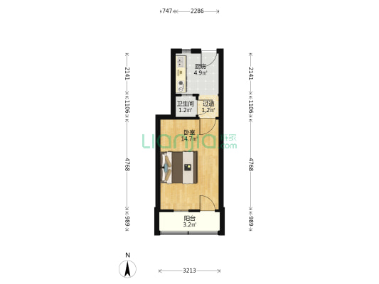 寿春路240号 1室0厅1卫 37平方