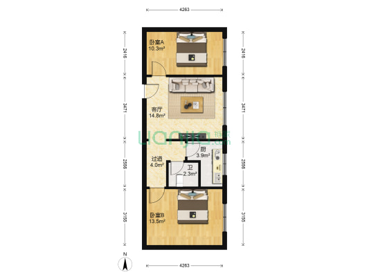 西固南街359号 2室1厅1卫 66平方