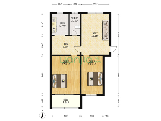 烟厂社区 2室2厅1卫 80平方