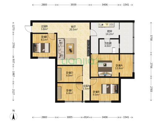 翠园路115号 5室1厅1卫 111平方