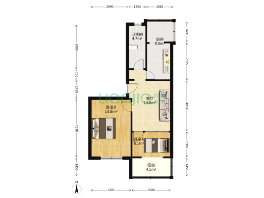 文家巷20号 2室1厅1卫 56平方
