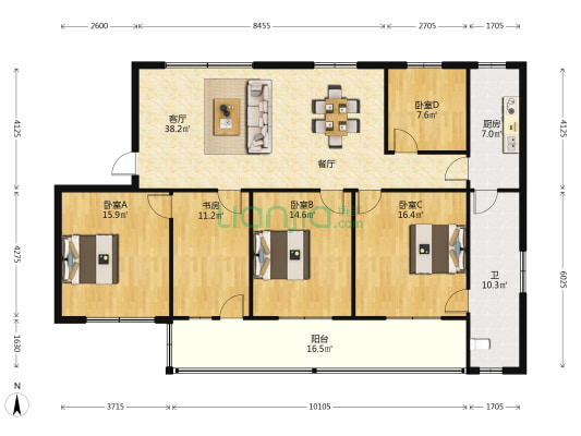南浦路77号 5室1厅1卫 147平方
