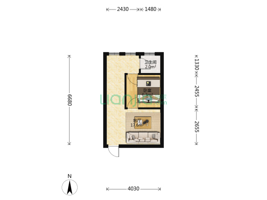 南苑楼 1室1厅1卫 34平方