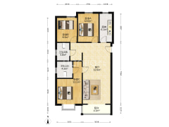理想城  客厅主卧朝南三居室户型 满五唯一-涿州北京理想城户型图