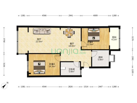 天门墩134号 2室2厅1卫 98平方
