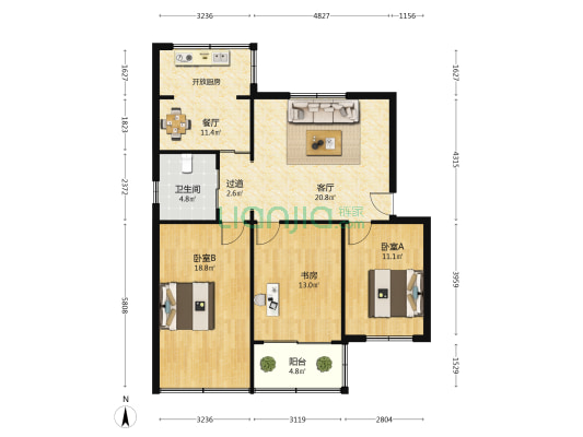 砖桥街62号 3室2厅1卫 95平方