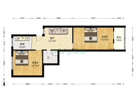 府学巷22号 2室1厅1卫 64平方