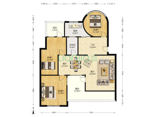 茂林雅轩 3室2厅1卫 99平方