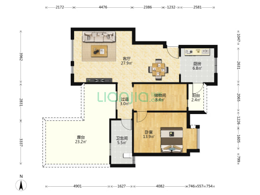 鸿鸥御江山 1室1厅1卫 159平方