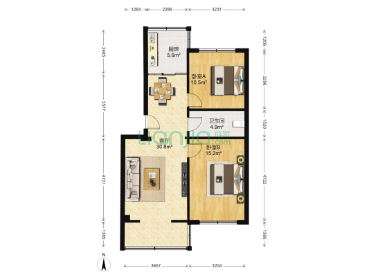 红山根五村 2室1厅1卫 65平方