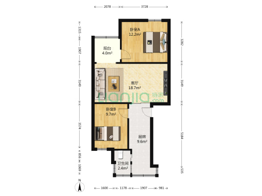 大营路119号 2室1厅1卫 64平方