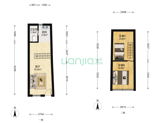 莫枝村张家弄 2室1厅1卫 49平方