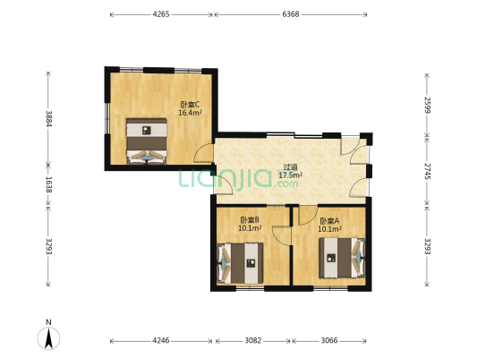 三眼桥路108号 3室0厅0卫 68平方