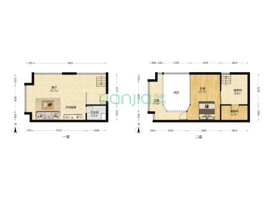 尚光徐汇中心 1室1厅1卫 66平方
