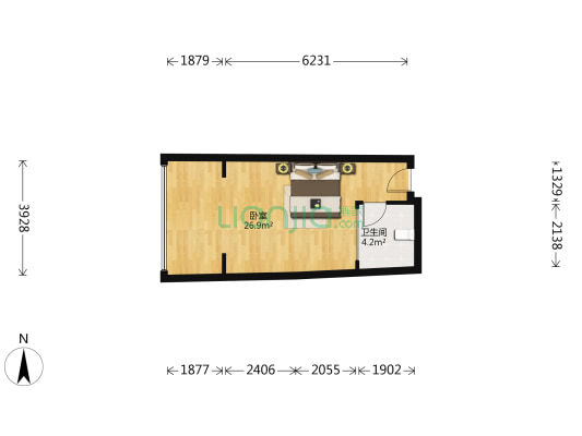 维也纳国际酒店海景公馆 1室0厅1卫 42平方
