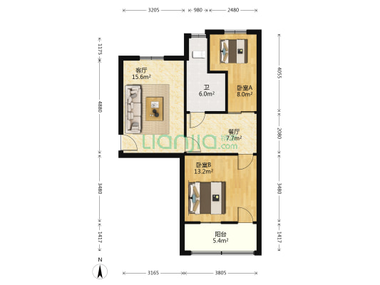 襄阳疾病预防控制中心家属院 2室2厅1卫 90平方