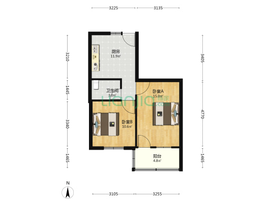 教场新路10号院 2室0厅1卫 58平方