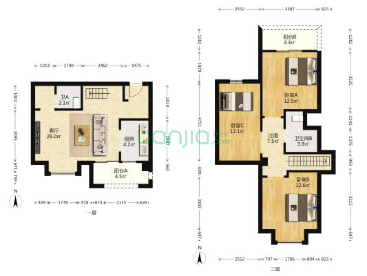 特房莱昂公馆二期 3室1厅2卫 93平方