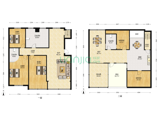 山隐新村东区 3室2厅3卫 193平方