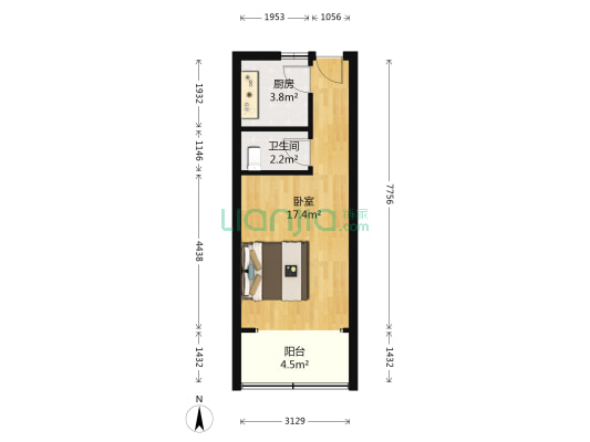 诸城路20号 1室0厅1卫 32平方