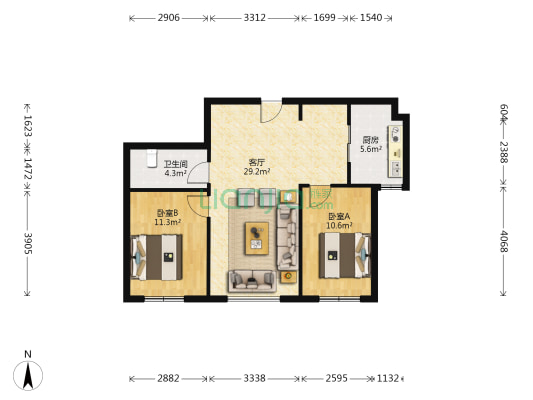嘉柏湾 2室1厅1卫 92平方