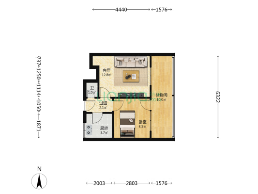 中心血站家属院 1室1厅1卫 33平方