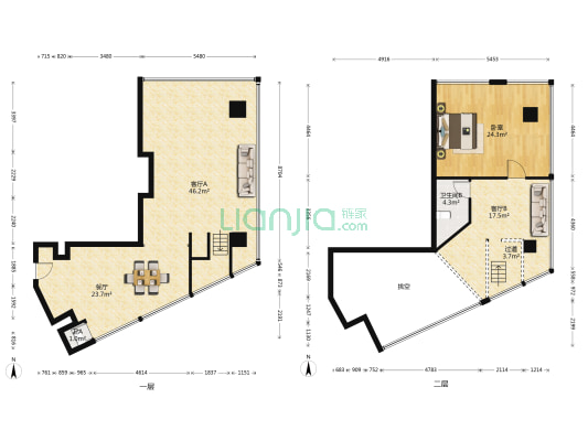 万业新阶 1室3厅2卫 130平方