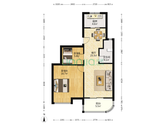 丁香紫庭 2室1厅1卫 79平方