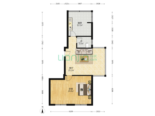 红星嘉园 1室1厅1卫 92平方