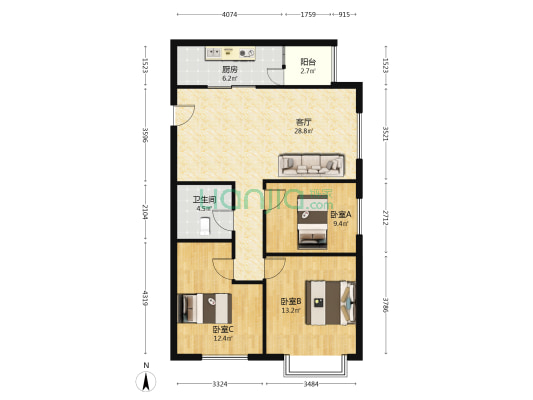 此房格局好不影响采光交通便利配套设施齐全-户型图