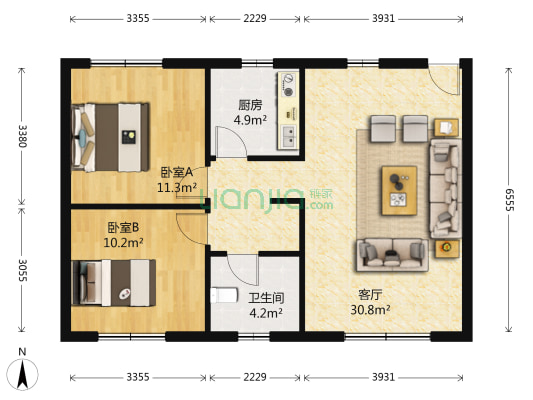 武阳西路52号 2室1厅1卫 77平方