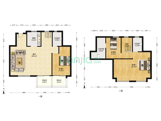 桃花园著尚院 3室1厅3卫 159平方