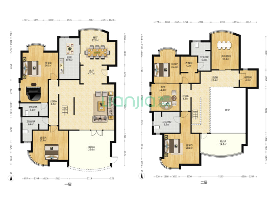 山水御园 6室2厅4卫 300平方