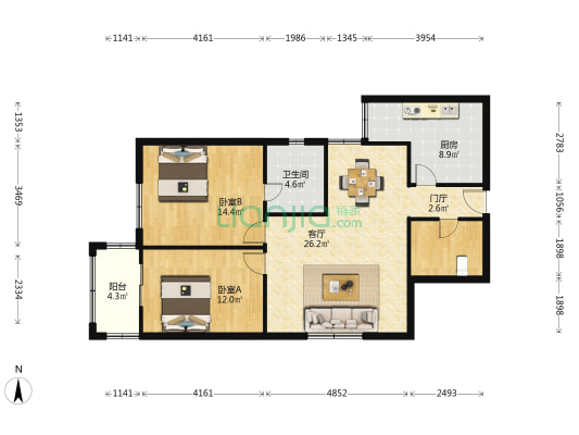 龙华商城 2室1厅1卫 100平方