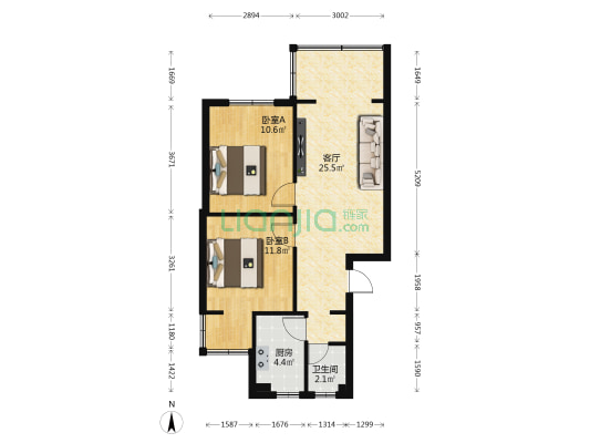槐树店37号 2室1厅1卫 67平方