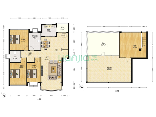 留苑 4室1厅2卫 131平方