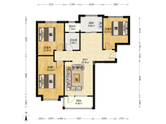 高铁板块精装三居，南北通透，全天采光-涿州华融现代城户型图